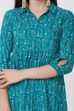 Green Viscose Rayon Flared Dress image number 1