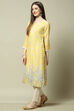 Yellow Floral Printed Straight Kurta image number 2