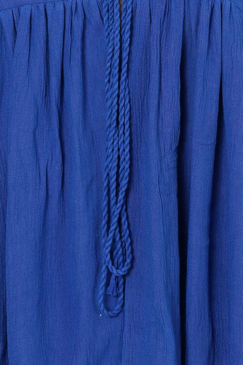 Blue Flared Viscose Rayon Indie Top image number 1