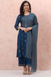 Blue LIVA Bandhani Suit Set image number 7