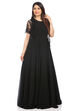 Black Art Silk Kurta Gown image number 2