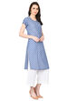 Blue Straight Chambray Kurta image number 2