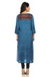 Teal Blue Straight Viscose Kurta image number 4