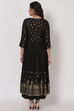 Black Viscose Kalidar Kurta image number 5