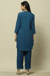 Blue Printed Straight Co-ord Set image number 4