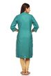 Teal Green Straight Viscose Kurta image number 3