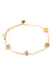 Multicolor Stylish Beads In Gold Chain Anklets image number 0