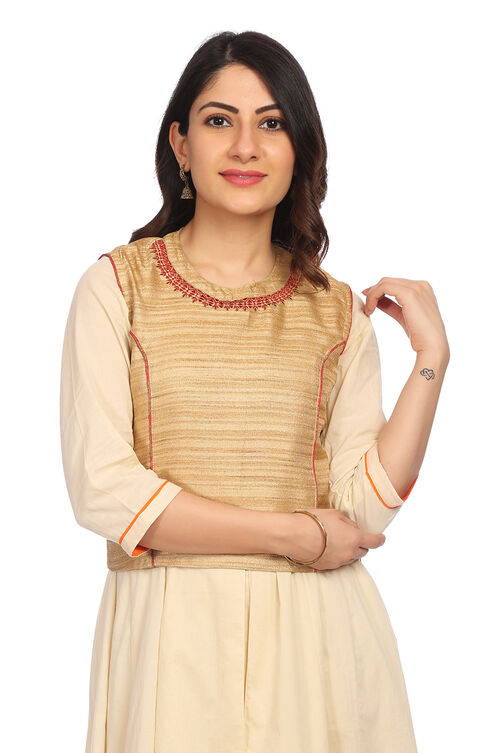 Red Short Kurta Poly Cotton Indie Top image number 0