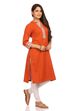 Rust Straight Cotton Kurta image number 2