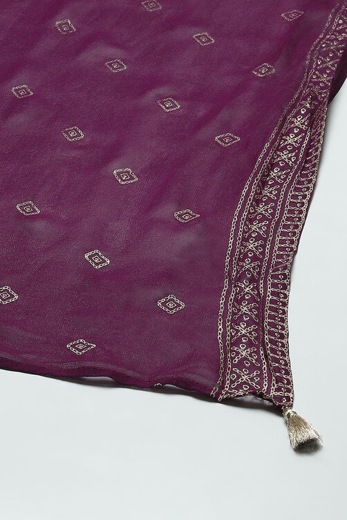 Phalsa Art Silk Dupatta image number 1