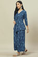 Indigo LIVA Woven Straight Kurta Suit Set image number 3