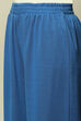 Cobalt Cotton Blend Straight Printed Kurta Palazzo Suit Set image number 2
