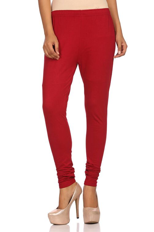 Maroon Cotton Leggings image number 0