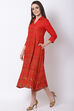 Red Viscose Rayon A Line Dress image number 2