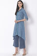 Indigo Cotton A-Line Kurta image number 2