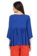 Blue Flared Viscose Rayon Indie Top image number 4