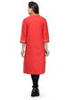 Red Cotton Straight Kurta image number 3