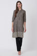 Olive Green Cotton And Cambric Straight Kurta image number 0