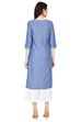 Blue Straight Chambray Kurta image number 4