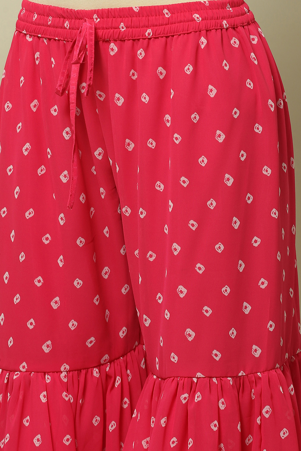 Pink Poly Georgette Straight Kurta & Garara Suit Set image number 2