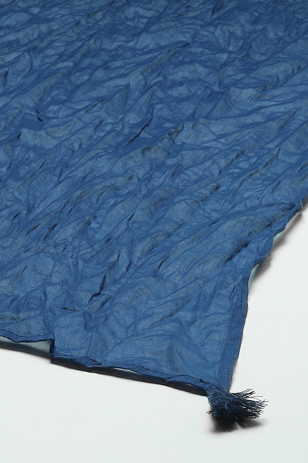 Indigo Cotton Woven Dupatta image number 1