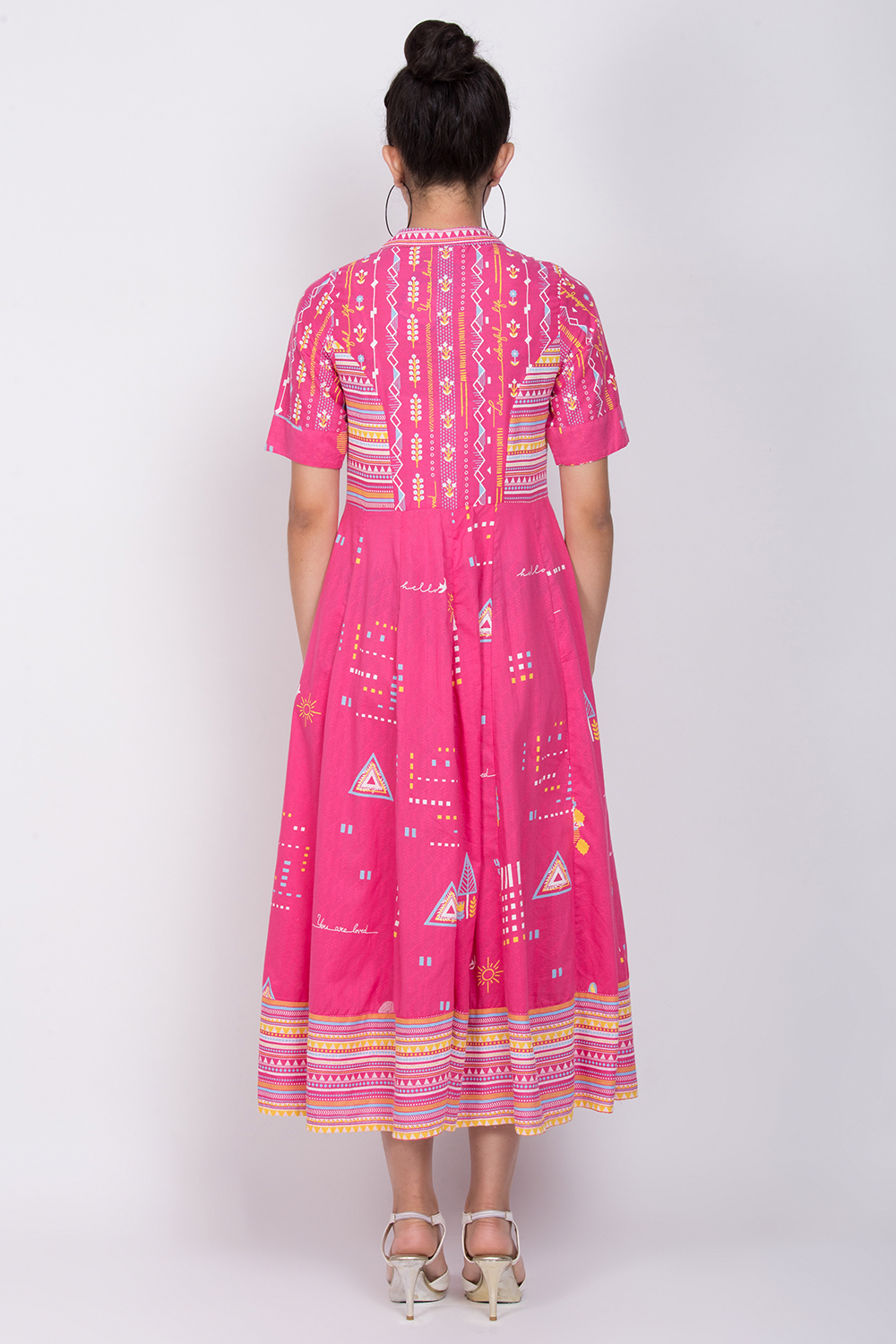 Pink Cotton Kalidar Dress image number 5