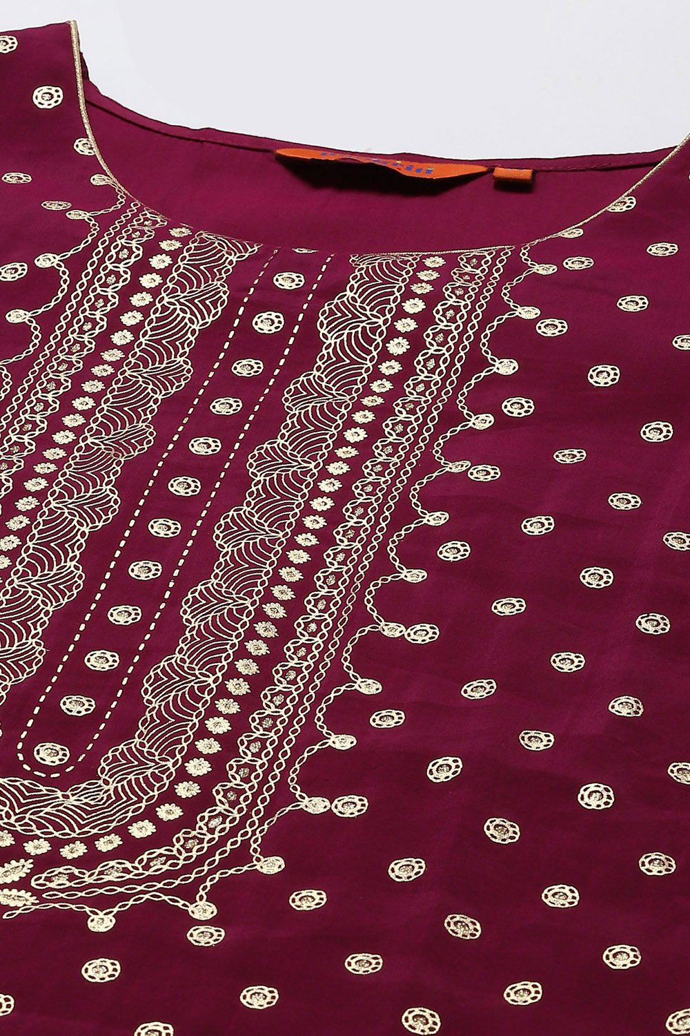 Rust LIVA Straight Printed Kurta Palazzo Suit Set image number 1