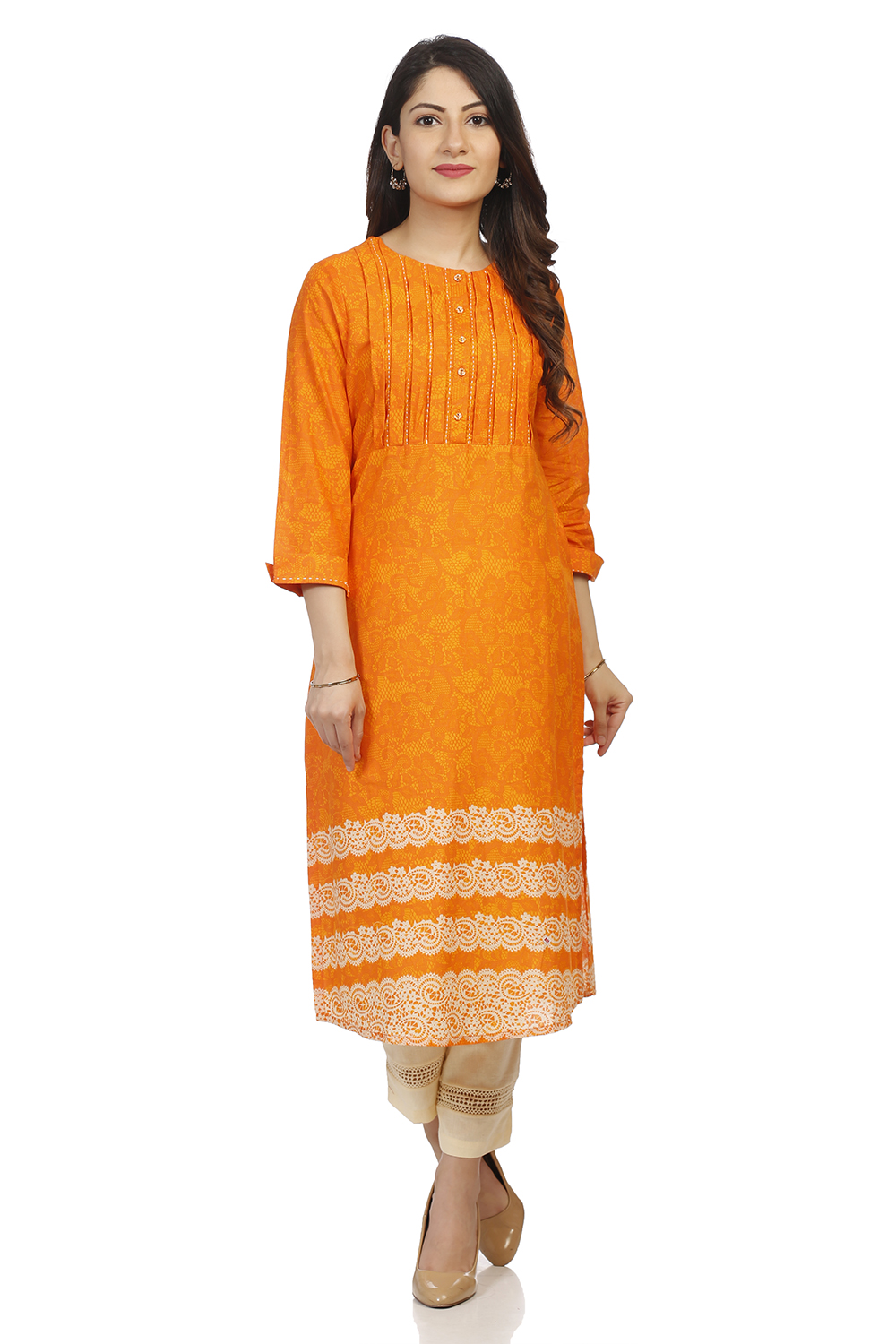 Turq Cotton Straight Kurta image number 0