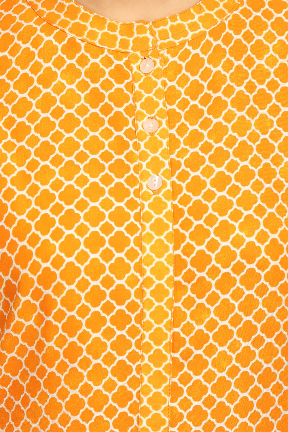 Orange Straight Rayon Kurta image number 1