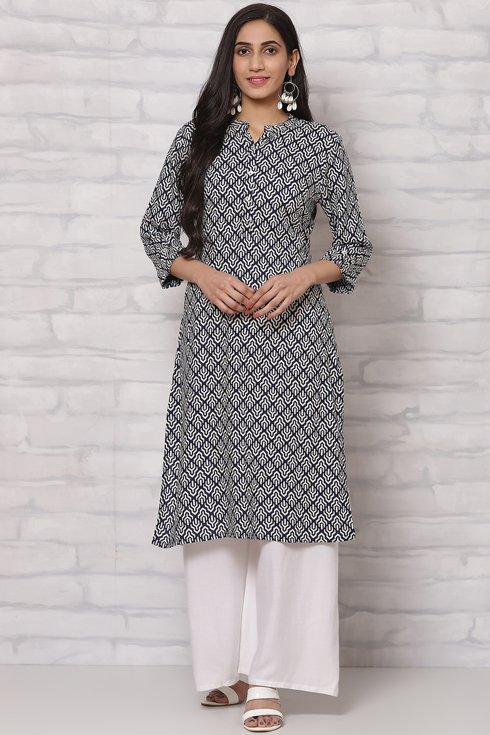 Peach LIVA Straight Kurta image number 0