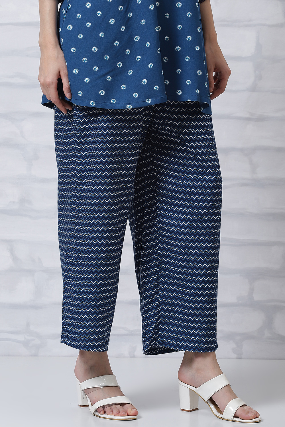 Indigo LIVA Palazzo Pants image number 2