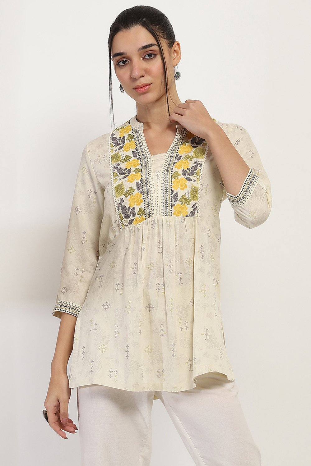 Olive Viscose Rayon Straight Kurti image number 0