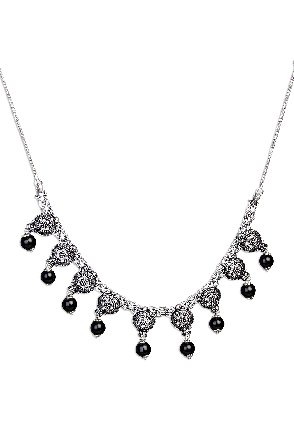 Black Beads Necklace image number 1