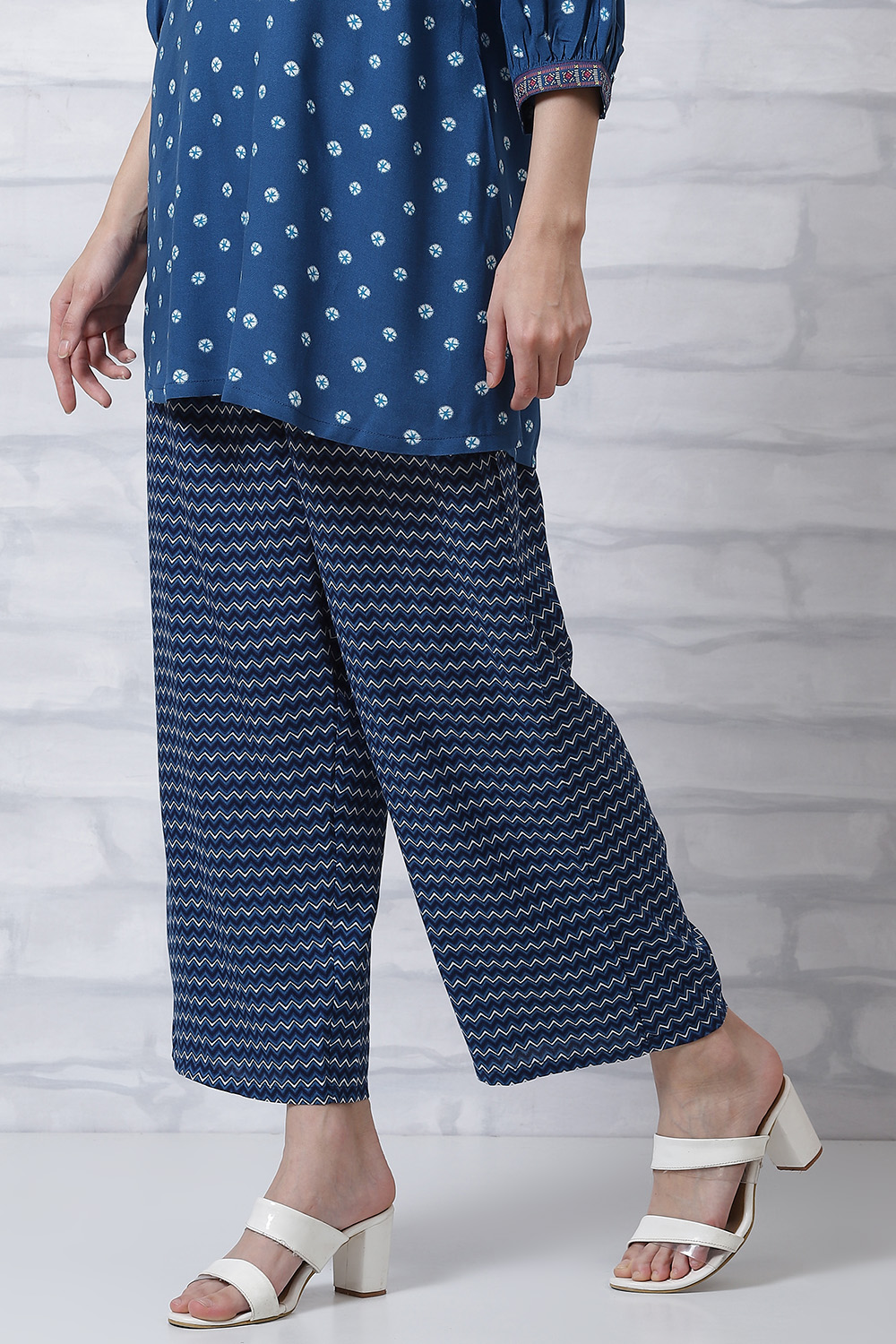 Indigo LIVA Palazzo Pants image number 0