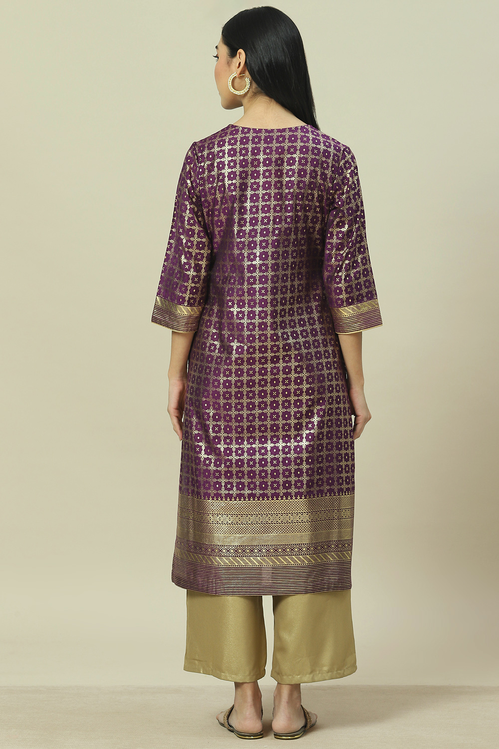 Purple Straight Kurta image number 4