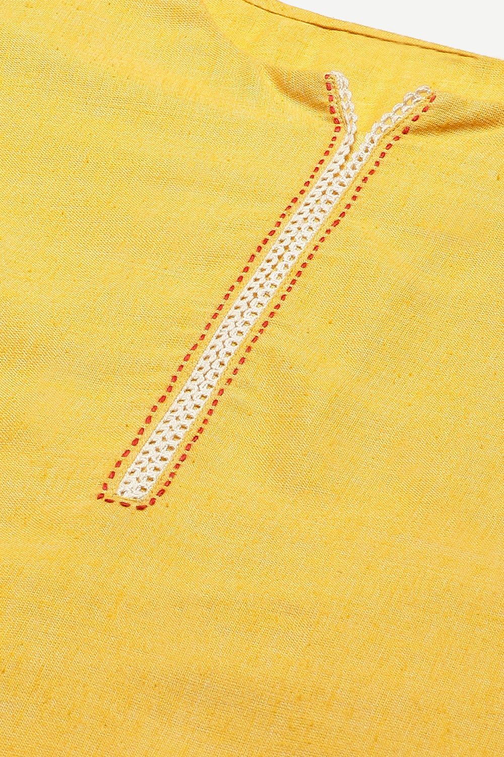 Mustard Art Silk Straight Kurta image number 1