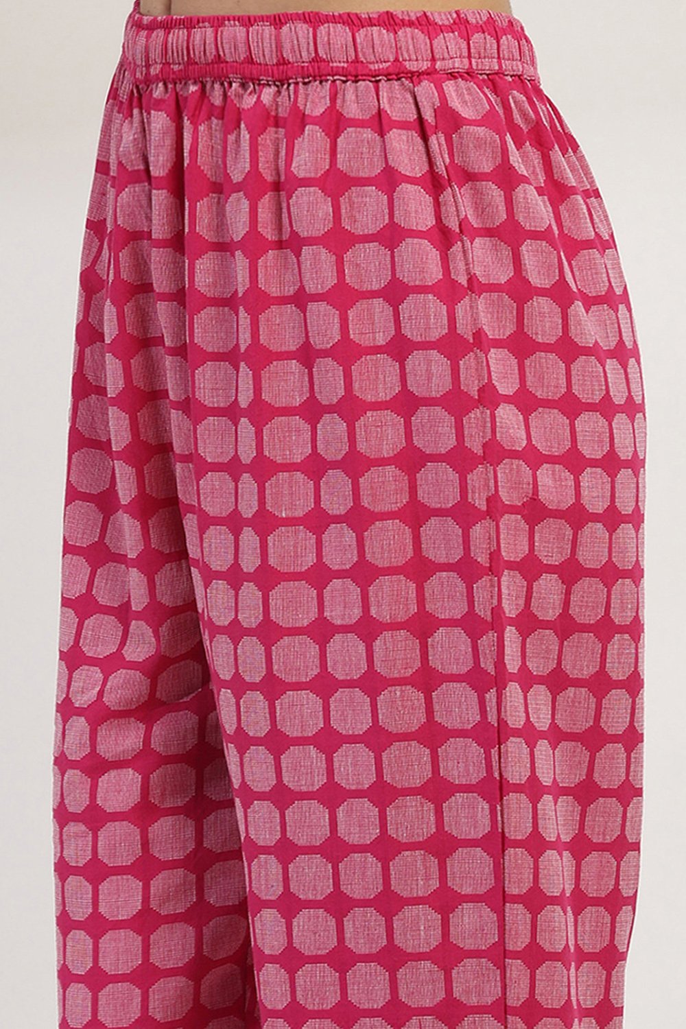 Fuschia Cotton Straight SET image number 2