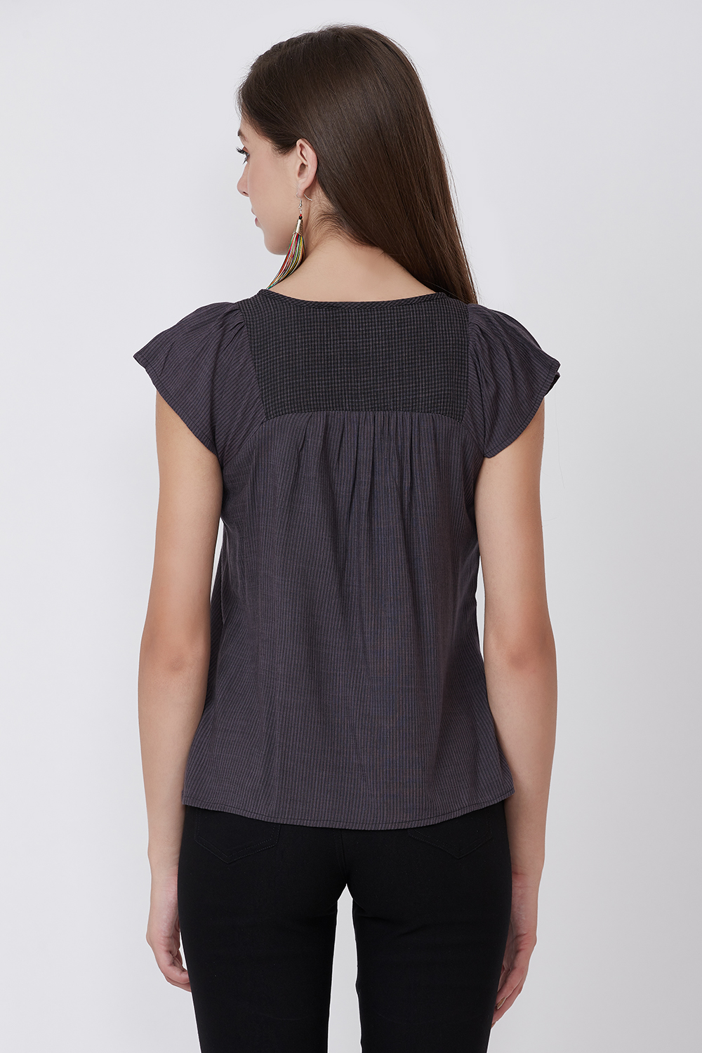 Black Poly Cotton Top image number 5