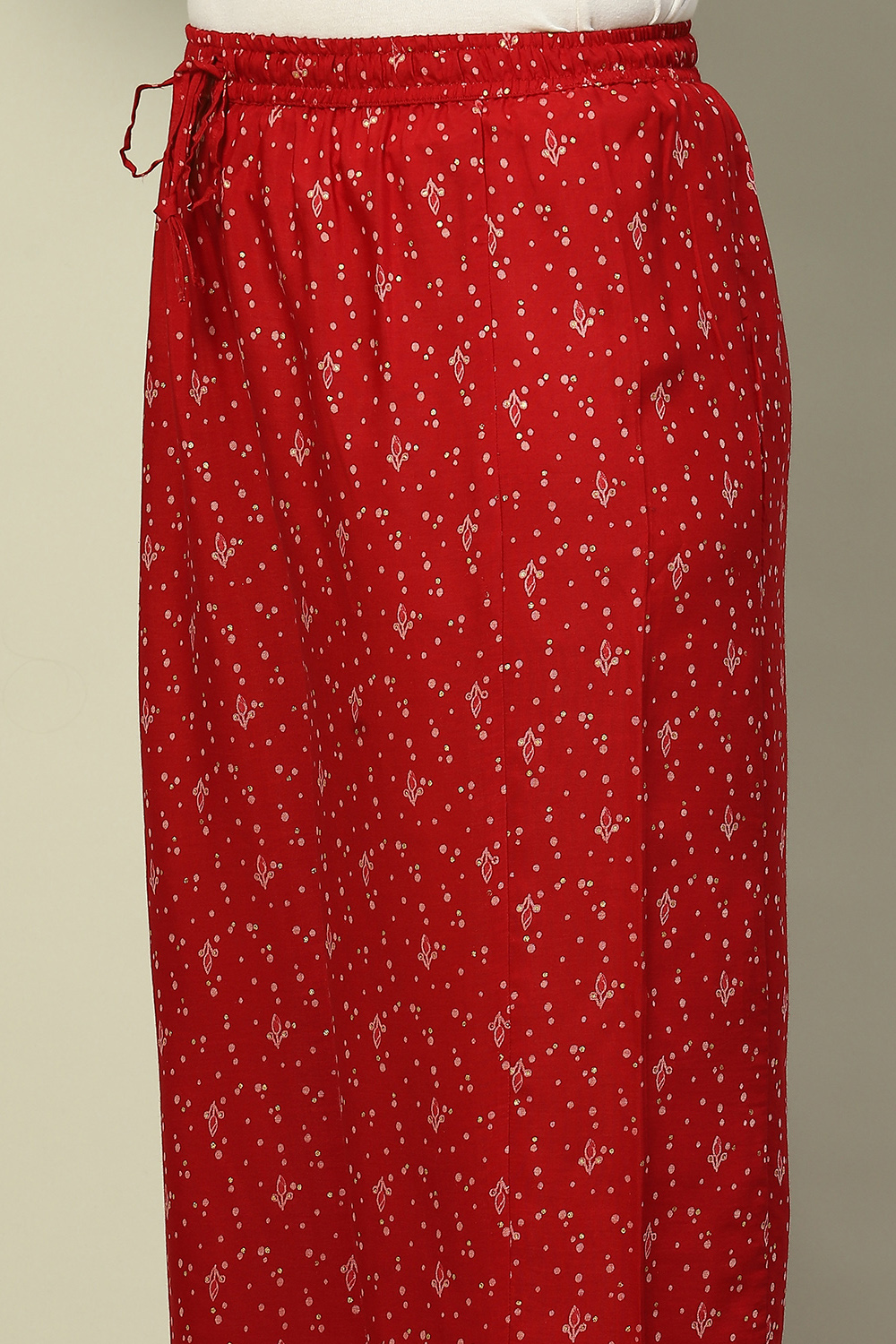 Red Viscose Blend Printed Festive Co-ord Set image number 2