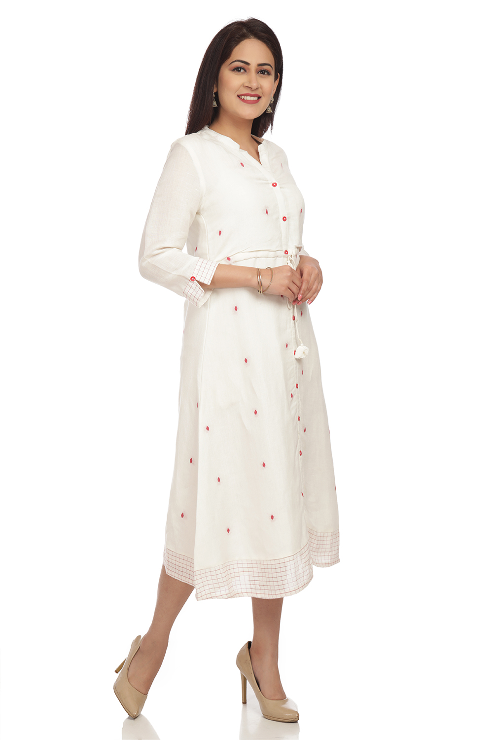 Ecru Cotton Dress image number 2