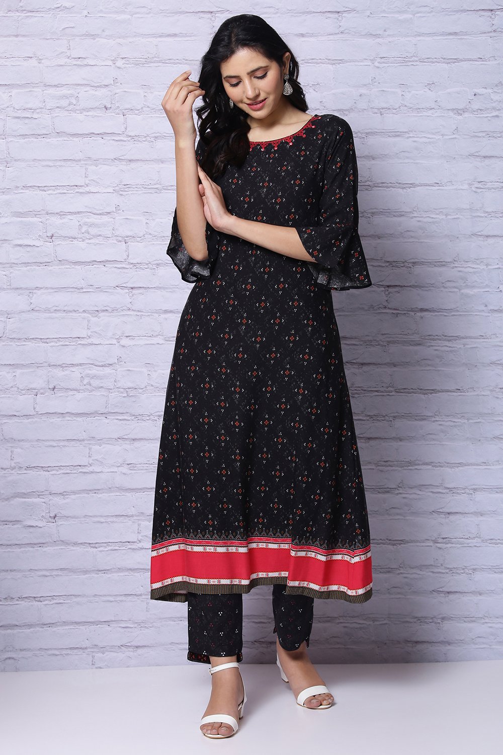 Black Viscose Kurta image number 1