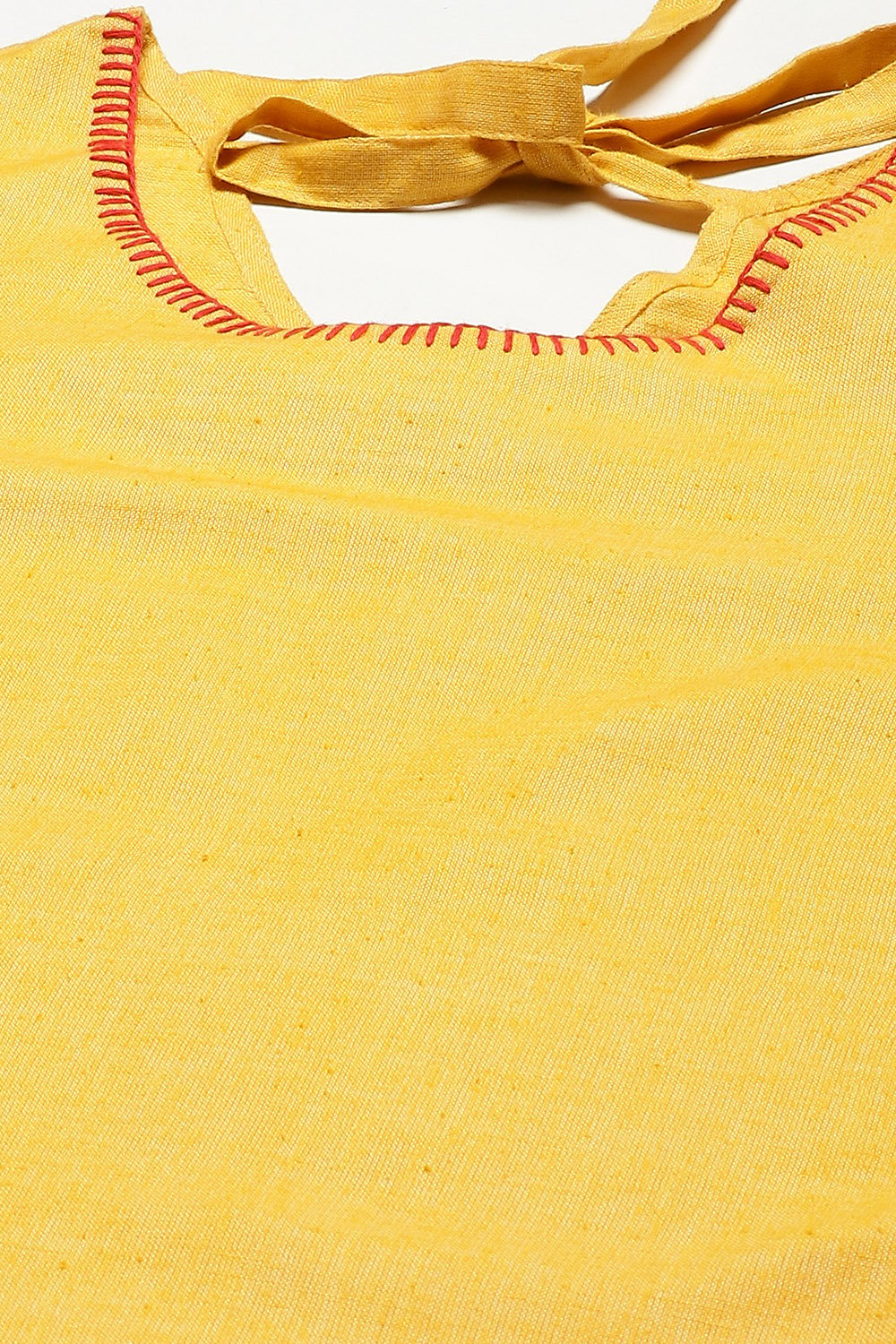 Mustard Art Silk Straight Kurta image number 1