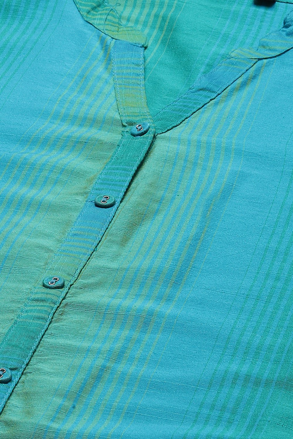 Turquoise Art Silk Straight Kurta image number 1