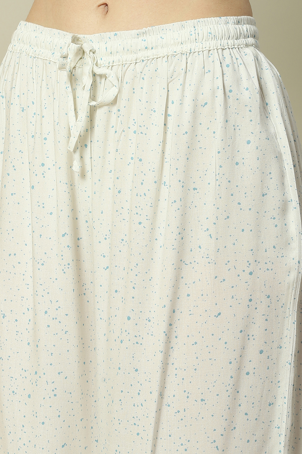 Sky Blue LIVA Straight Printed Kurta image number 2