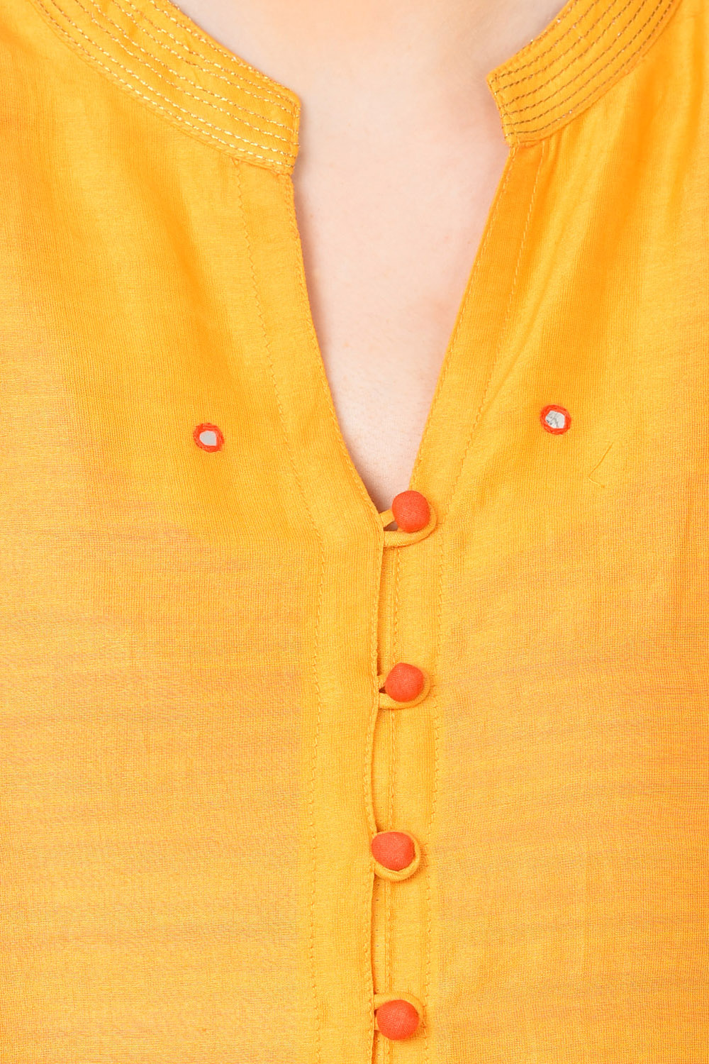 Yellow Kalidar Polyester Kurta image number 5