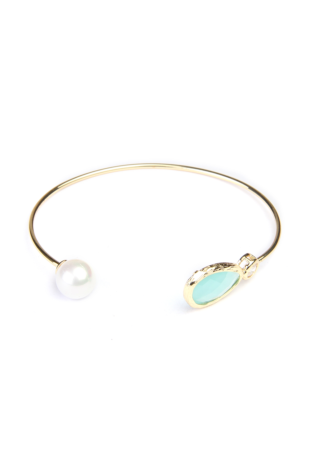 Aqua Chalcedony And Pearl Bracelet image number 1