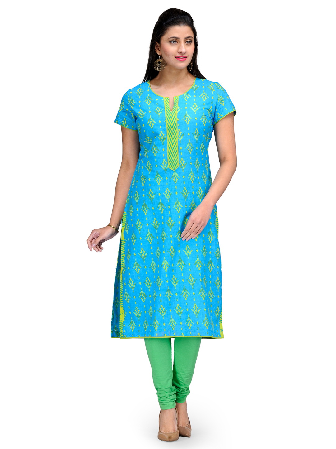 Blue Cotton Straight Kurta image number 0