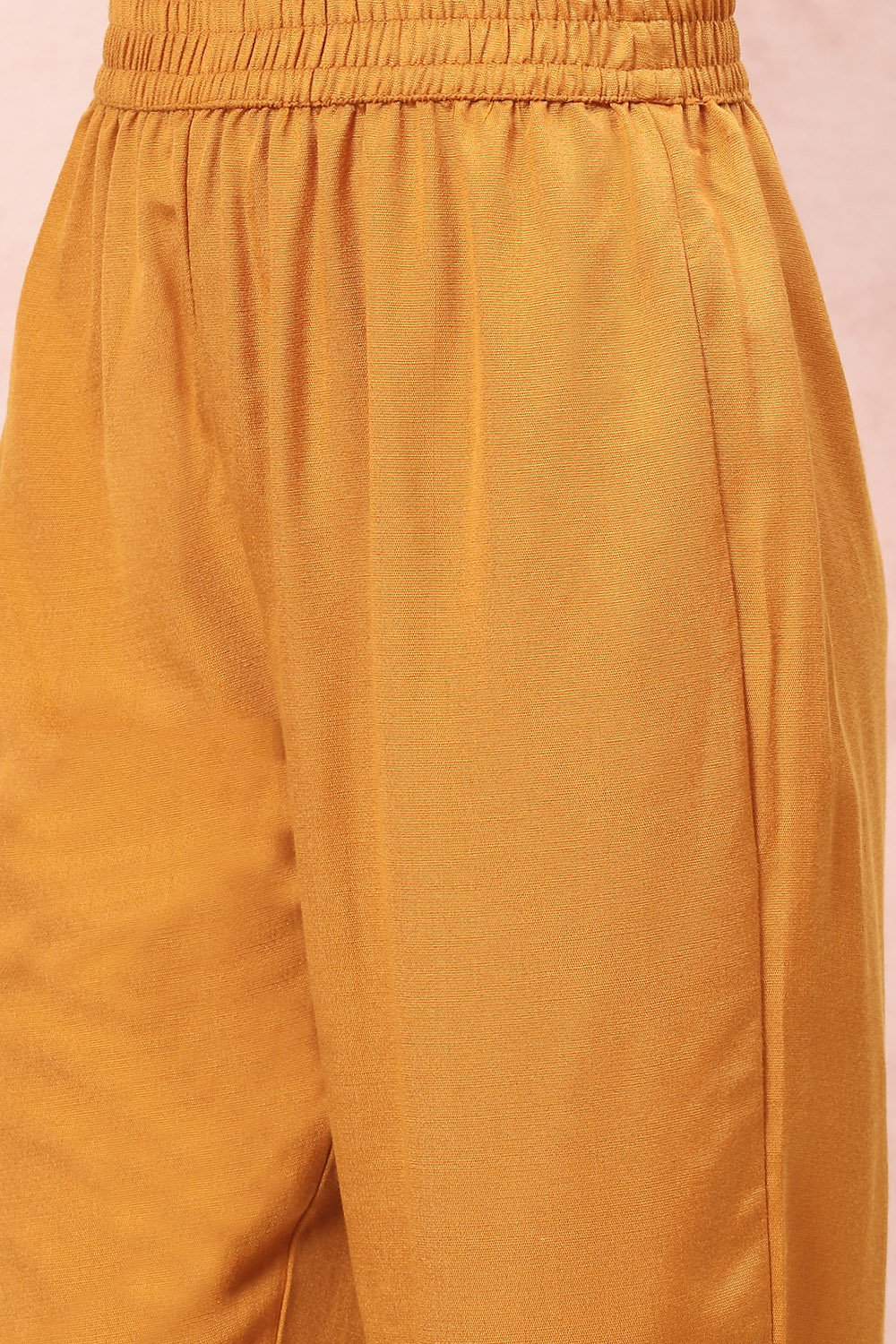 Mustard Art Silk Straight Suit Set image number 2