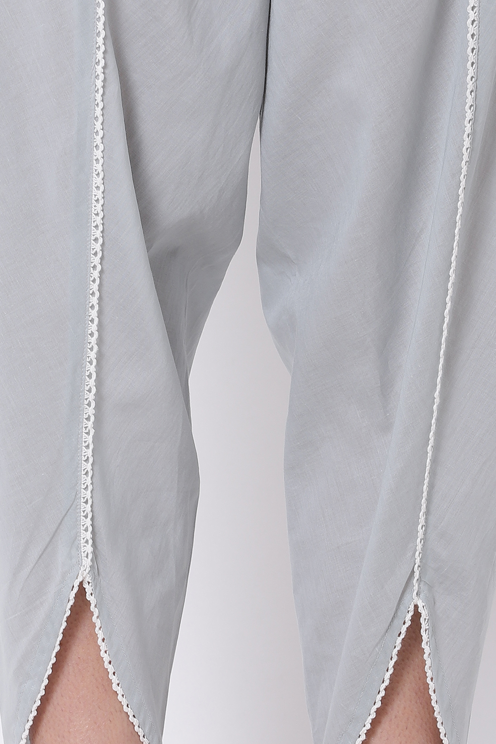 Grey Cotton Tulip Pants image number 1