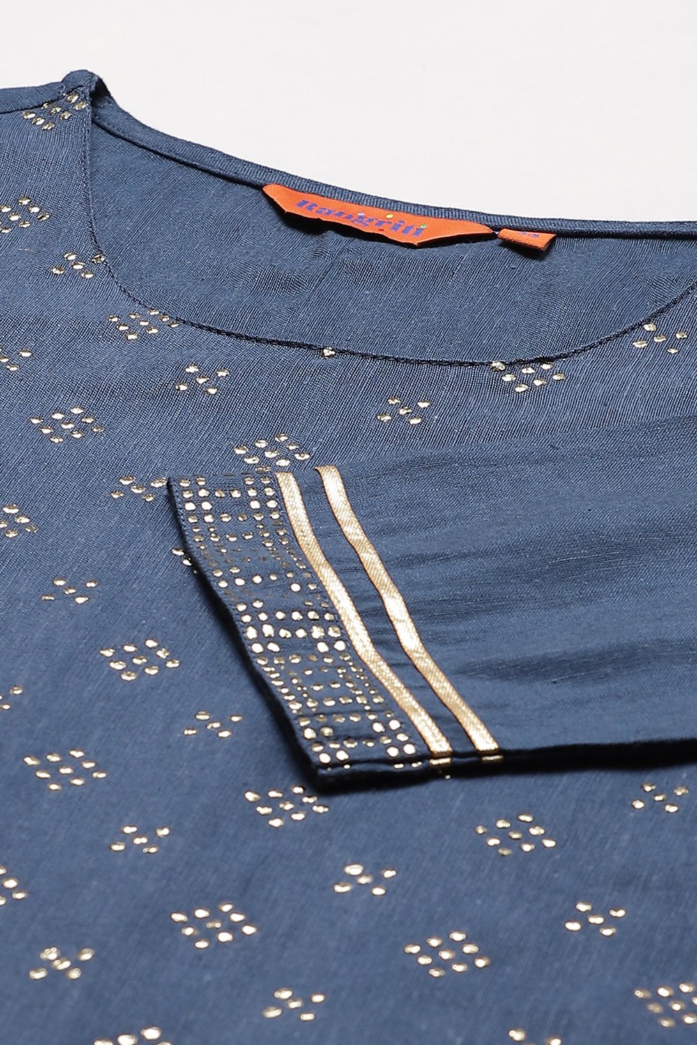 Indigo LIVA Straight Kurta image number 1